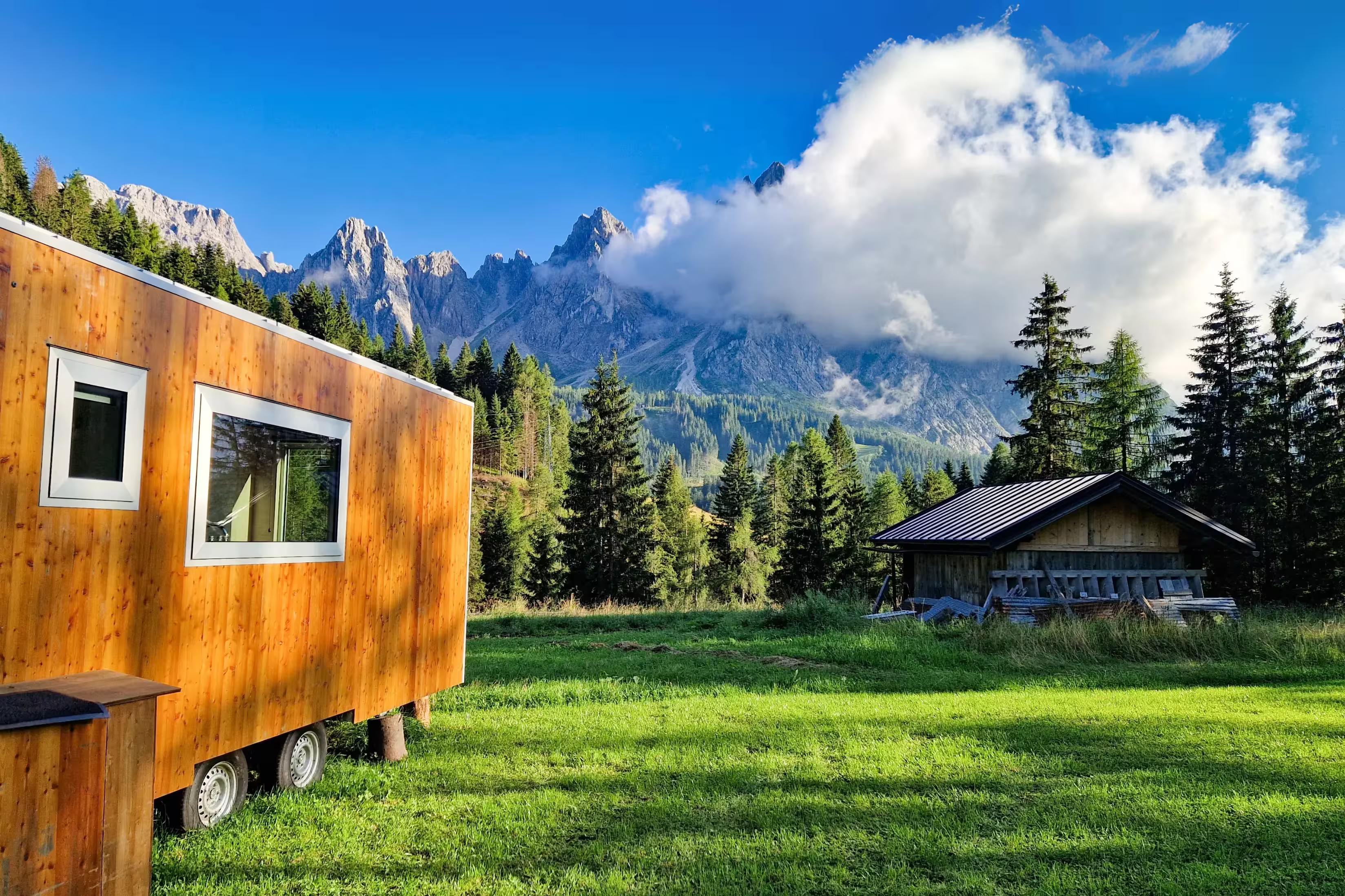 A journey into nature with a view of the Dolomites, in sappada